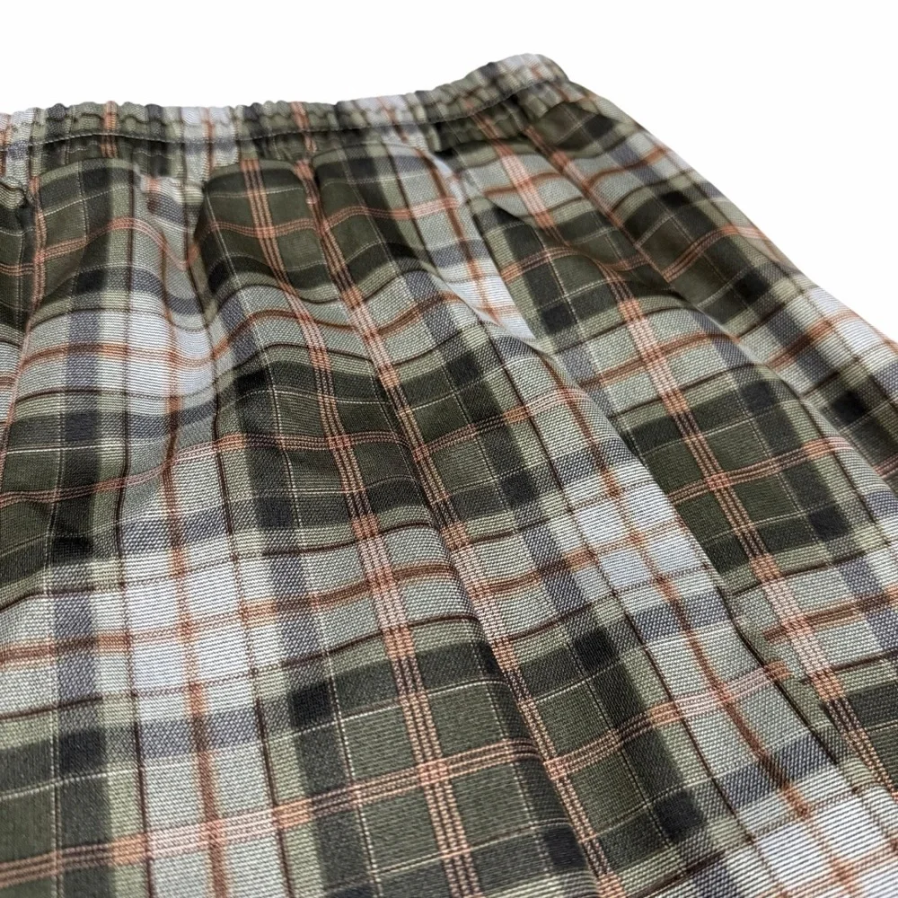 NWT Halara High Waisted‎ 2-in-1 Pleated Mini Skirt | Green Plaid | Size Small